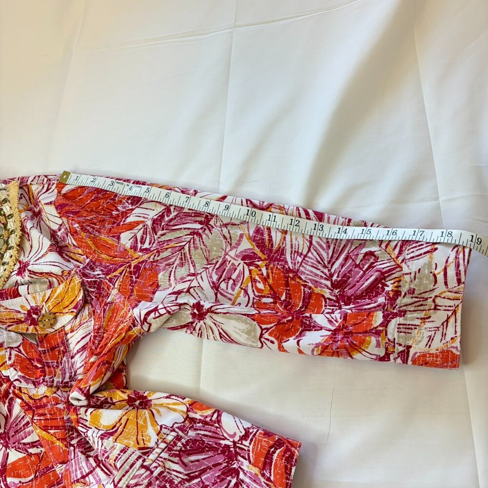 Ruby Rd Snap Front Jacket Island Tropical Raffia … - image 16